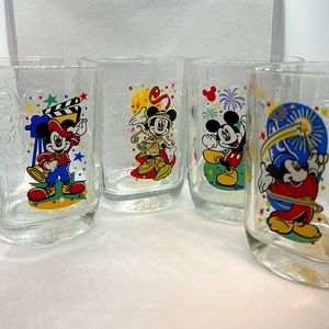 Vintage 2000 Disney World McDonald's Mickey Mouse Collectible Glass Set Of 4